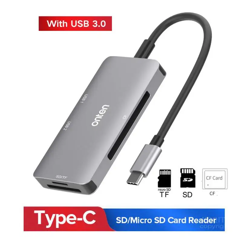 5-в-1 Тип C OTG считыватель смарт-карт для ПК USB 3,0 CF устройство для чтения карт SD TF слот для карт памяти для устройства чтения sd-карт компьютерные принадлежности для Mac OS