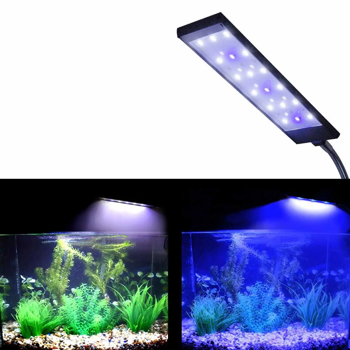 

Super Bright Clip-on LED Aquarium Lighting Clamp On Fish Tank Light with White Blue LEDs for Aquatic Plants Saltwater Reef Tanks