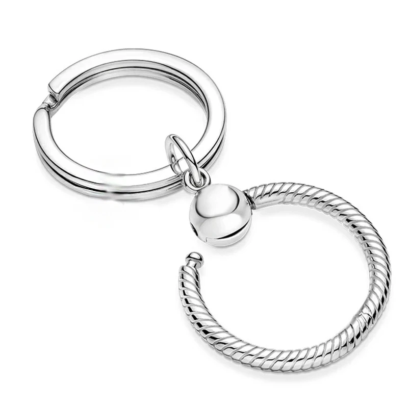 BRACE CODE New Hot Sale Keychain Silver color Snake bone chain Charm Key Ring Fit Original Brand Charm Beads Jewelry Making