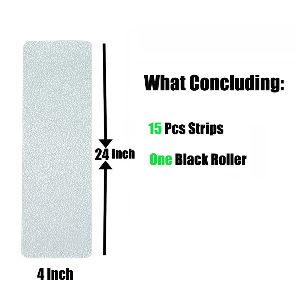 Strisce Antiscivolo Per Scale Esterne Nastro Antiscivolo Per Scale, 61*10 Cm, 15 Pezzi, Trasparente Tappeto Antiscivolo - Foto 4