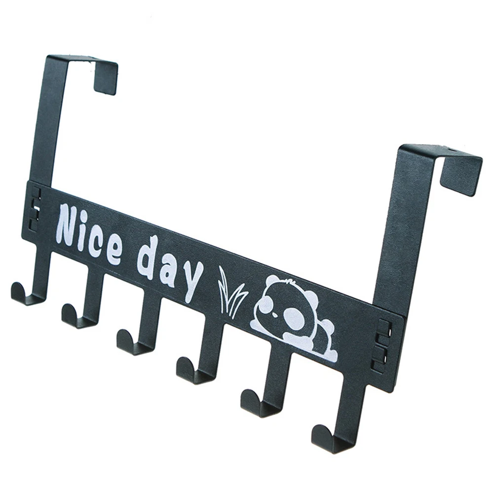 Carbon Steel Seamless Hat Towel Coat Wall Decor Clothes Hangers Racks With 6 Hooks Storage Door Back Hooks