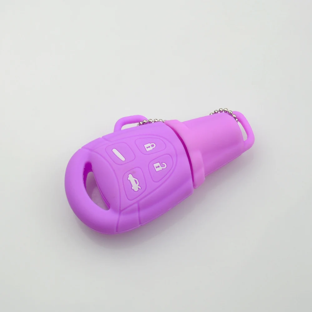 Keyforkesscustodia protettiva per custodia in Silicone per auto a 4 pulsanti in gomma per SAAB 93 95 9-3 9-5 sostituzione della copertura del telecomando Fob Shell rosa rosso - H4246e41749f345a3a7825355456f9c5cn