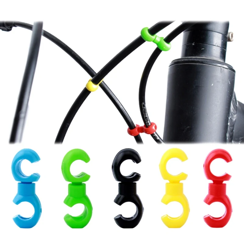 5PCS Road Bike MTB Handcuffs Shape Clip Housing Hose Guide Brake Cable Derailleur Line Case Rotatable Clasp Bicycle Accessories | Спорт и