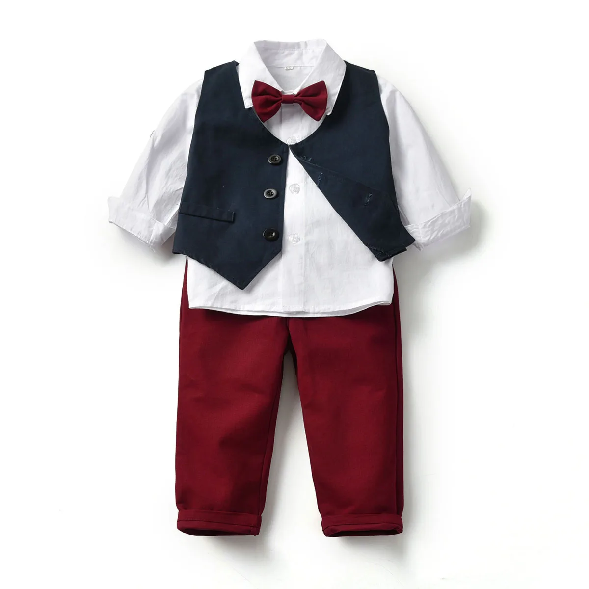 Wine Red Vgiee/осенняя одежда для мальчиков; Детский комплект для дня рождения и свадьбы; Одежда для мальчиков; CC721 - Цвет: Wine Red