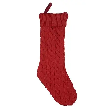 

1Pc Xmas Stocking Gift Bag Knitted Xmas Sock Gift Bag Christmas Tree Pendant