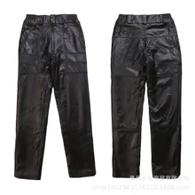 Мужские кожаные теплые Слаксы qiu dong первый слой замши сплайсинга брюки