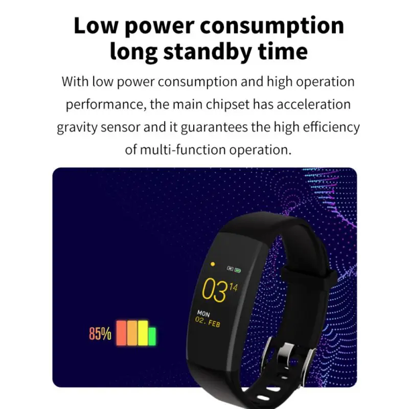 Bluetooth 4,0 Смарт-часы Водонепроницаемые многофункциональные фитнес-монитор маршрута сердечного ритма Женщины Мужчины Детская повязка