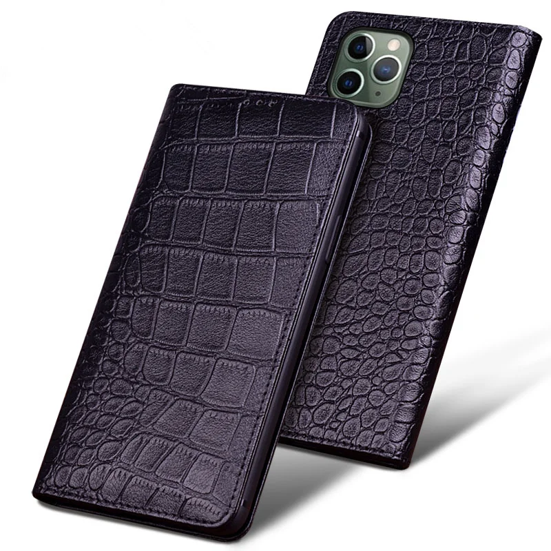 

High-end full grain genuine leather magnetic holder case for iphone 11 Pro Max/iphone 11 Pro/iphone 11 flip phone cover bag capa