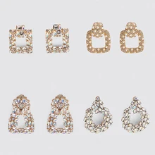 Dvacaman ZA, блестящие серьги-капли с кристаллами для женщин, геометрические Стразы, большие массивные серьги, свадебные, новые ювелирные изделия