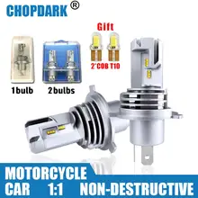 Светодиодный H4 светодиодный автомобильный мотоцикл светодиодный фары лампы hb2 9003 неразрушительный Высокий Низкий Луч ZES чипы беспроводной прямой штекер
