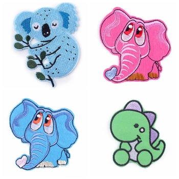 

Cute Animals Elephant Dinosaur Patch For Clothing Iron On Embroidered Patches For Kid Clothes Stickers On DIY T-shirt Badges