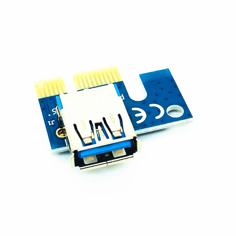 Hot Selling USB 3.0 PCI-E Extention Cable Flex Ribbon 1X To 16X Riser Card Adapter Power with SATA 6pin Card Adapter for Mining