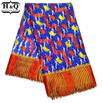 

H&Q high quality wax fabric africain 100% cotton batik embroidered lace water soluble nigerian guipure laces fabrics 6 yards/pcs