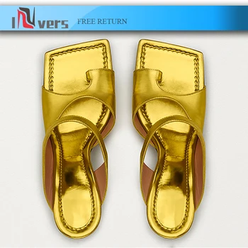 

New Luxury Brand Designer Rome Style Women Sandals Leaky Toes Font Strap Square Toe Thin Super High Heels Women Party Shoes