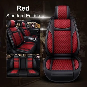 

5-Seat Car PU Leather Linen Front Car Seat Covers Front Rear Fashion Style Auto Interior for DODGE NITRO Avenger Journey Charger