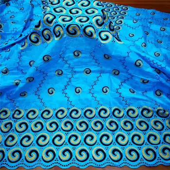 

African bazin riche fabric blue african lace fabric wedding 5yards cotton nigerian lace fabric for dress bazin brode ! LY92315