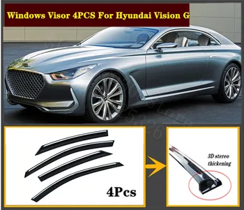 

4pcs Set 2007-2020 OEM For Hyundai Vision G Stainless steel window Visor Shade Vent Wind Rain Deflector Guards Cover