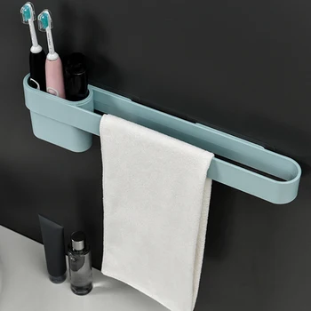 

Wall Mounted Towel Holder Cabinet Drawer Towel Hanging Rack Storage Holder Door Hanger Bathroom Towel Hanger Tooth Brush Holder