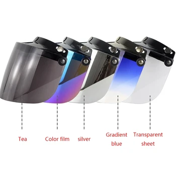 

Windproof 3-Snap Visor Lens Shield for Motorcycle Helmets Flip Up Down Open Face Anti glaring Helmet Accessories