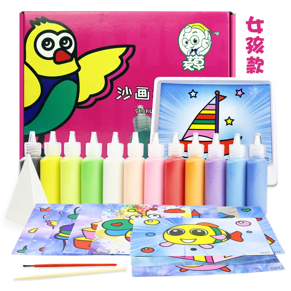 

New Style Children Sand Painting Set DIY Hand-made Educational Toy Creative Sand Painting Gift Prizes