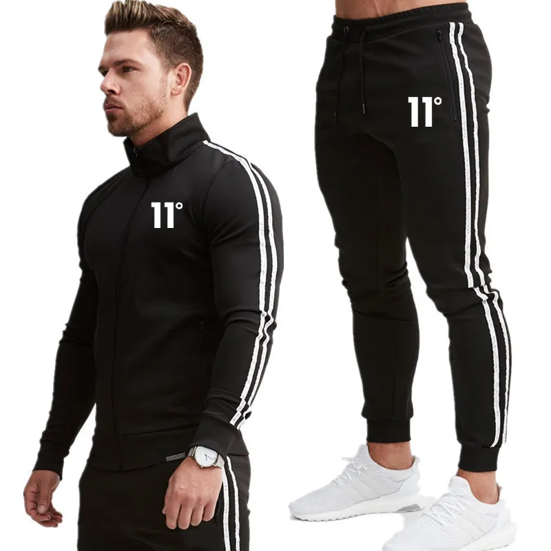 

new Zipper Tracksuit Men Set Sport 2 Pieces Sweatsuit Mens Clothes Printed Hoodies Jacket & Pants Track Suit Men Size M-XXL