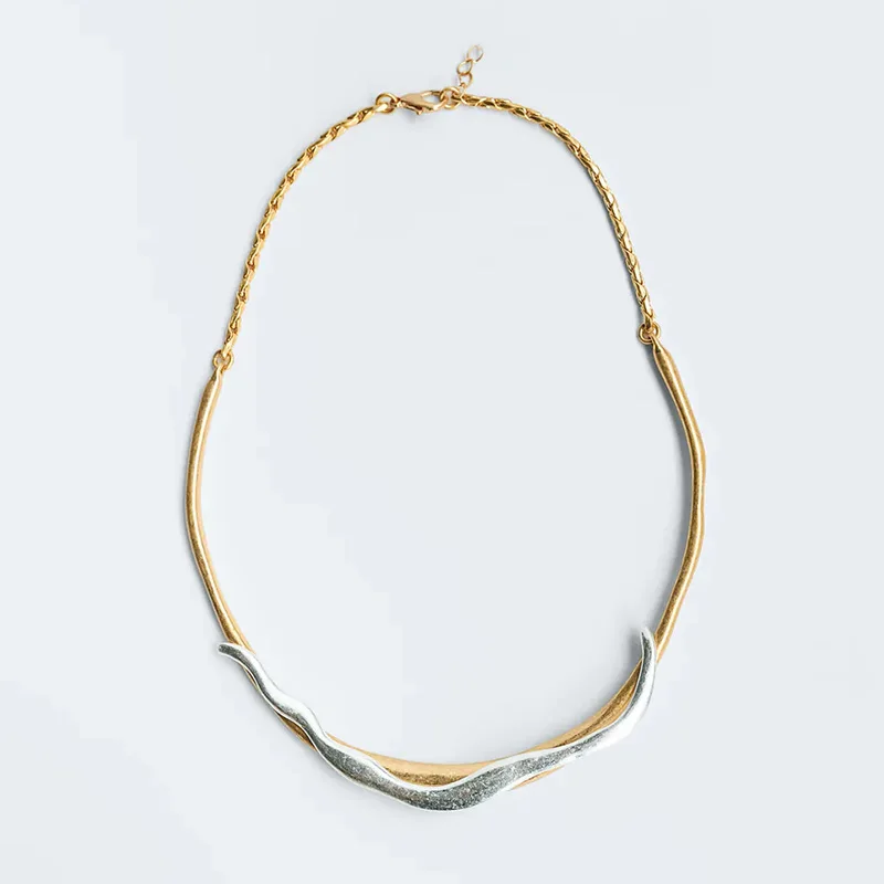 Женский чокер ZA Hyperbole длинное металлическое ожерелье в стиле хип-хоп под золото