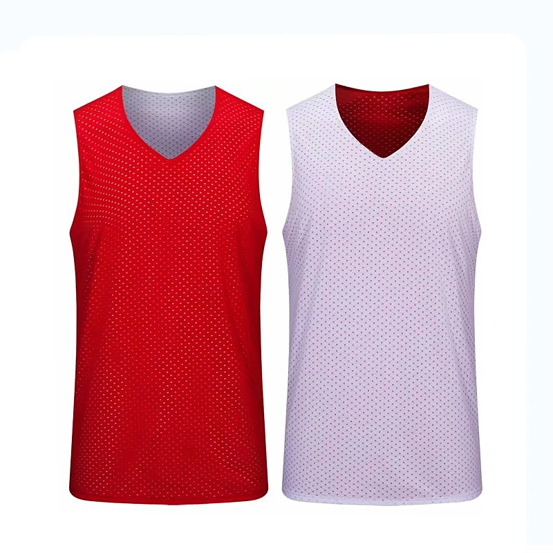 Double Sided Wearable Quick Dry Men Kids Basketball Jersey Uniforms Clothes Workout Double-deck Sleevess Sport Shirts 3