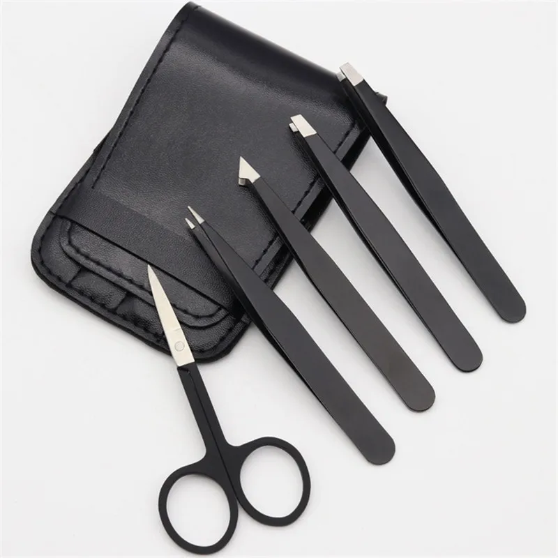 Stainless Eyebrow Tweezer Set Professional Portable Eye Lashes
