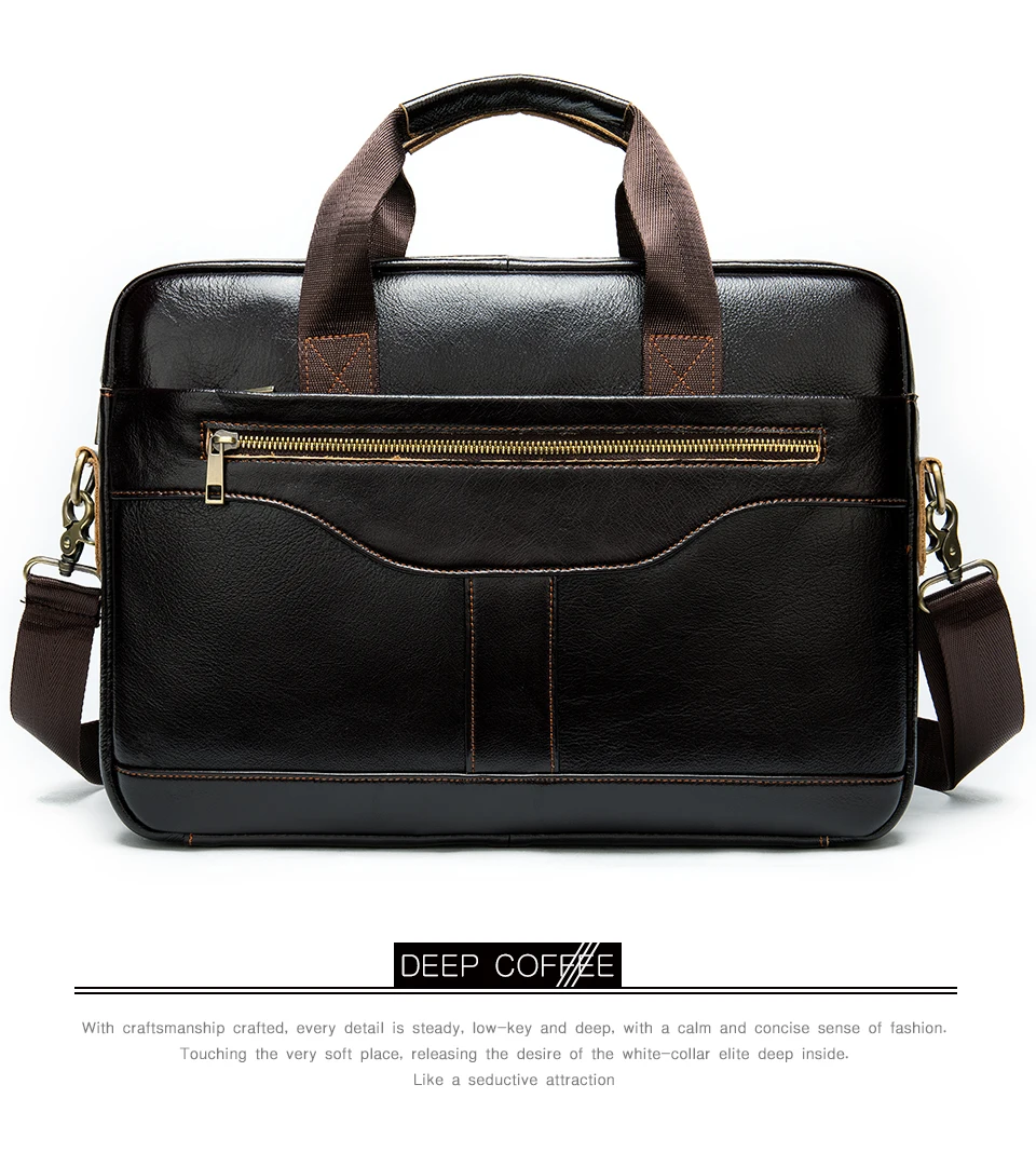 Leather Laptop Messenger Bag Brown Handbag