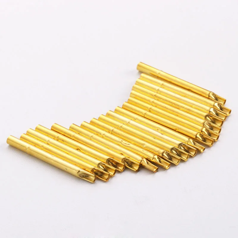 100PCS R125-4S Test Pin P125-B Receptacle Brass Tube Needle Sleeve Seat Solder Connect Probe Sleeve 30mm Outer Dia 2.36mm