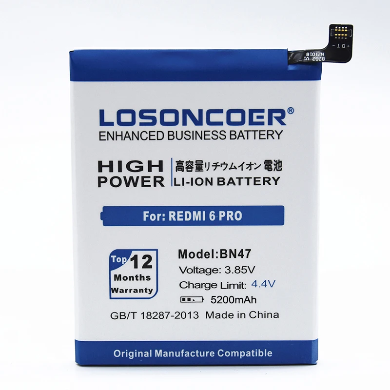 LOSONCOER 5200 мАч подарок инструменты Замена батареи BN47 для Xiao mi Red mi 6/Hong mi Red mi 6 Pro mi A2 Lite батарея