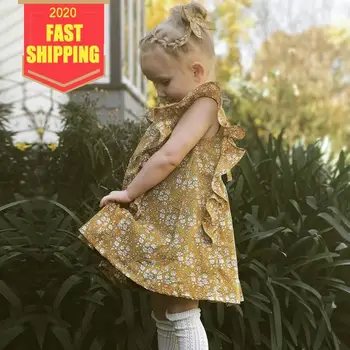 

Keelorn Girl Dresses 2020 New Summer Fashion Flying sleeve Kids Clothes Children Clothing Girls Beautiful Print P Party Dress