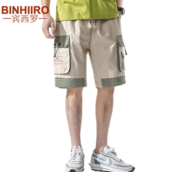 

2020 Men's Fashion Cargo Pants Patchwork Pocket Design Straight Streetwear Knee Length Pants Hip-Hop Men's Loose Casual Shorts