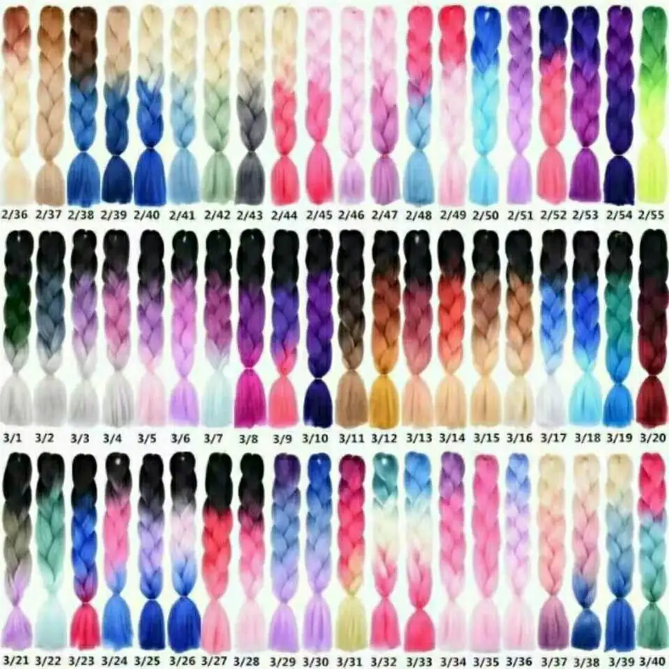 Full Star 100 g Synthetic Jumbo Braids Hair 24 inch High Temperature Fiber Jumbo Ombre Crochet Box Braiding Hair Extensions