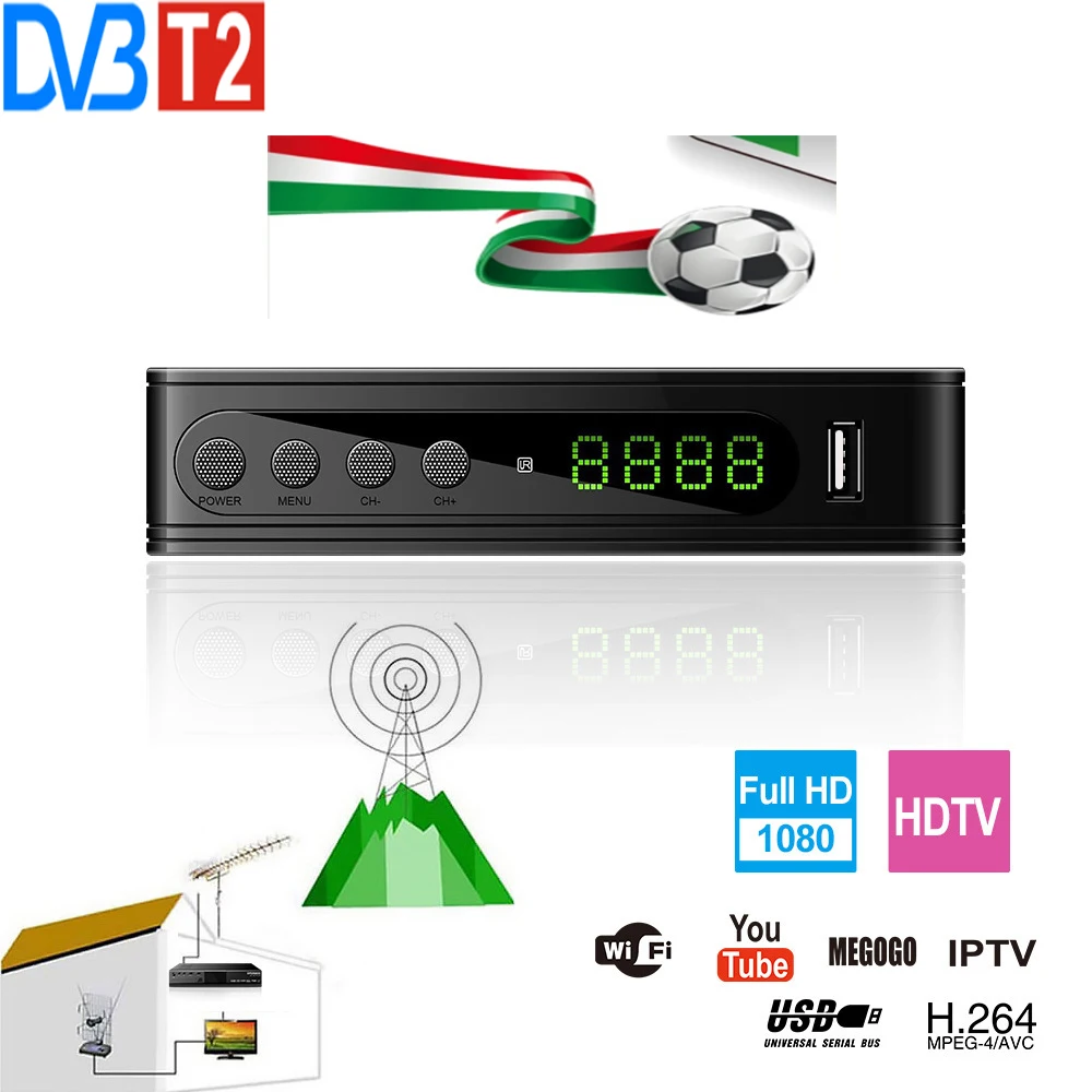 

U2C DVB-T2 Smart TV Box HDMI DVB-T2 T2 STB H.264 HD TV Digital Terrestrial Receiver