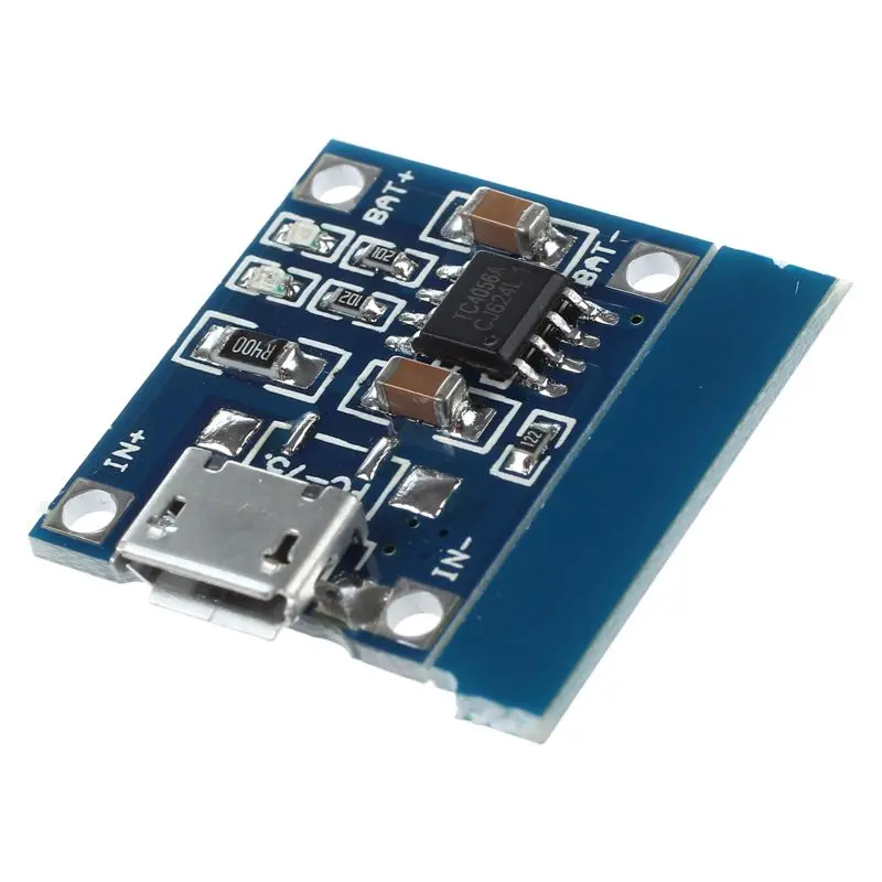 

Micro-USB 1A Li-Ion 18650 Lithium Battery Charger Charging TP4056 Module Board