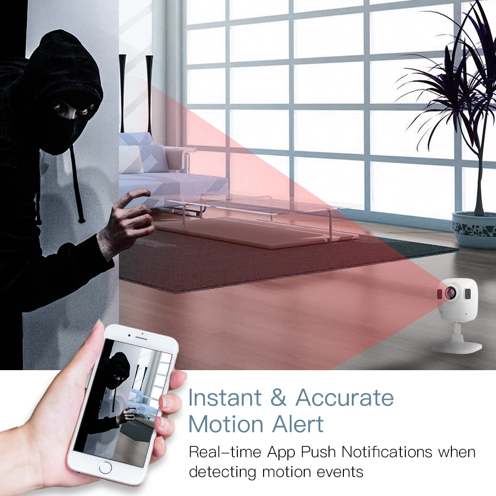 Tuya Smart Life Wireless HD 1080P IP Camera Smart Infrared Two-way Audio Night Vision Work with Alexa Echo Show Google Assistant