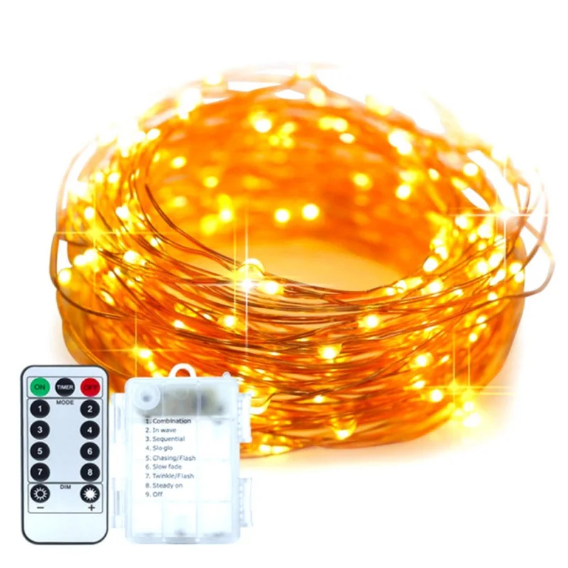 

10M Multicolour LED String Lights Christmas Copper Wire Holiday Lighting Fairy Garland For Christmas Tree Wedding Party Decora