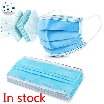 

Disposable Mask 3 Layer Nonwove Ply Filter Safety Mouth Masker Face Cover Shield -Dust Meltblown Prevent Masks