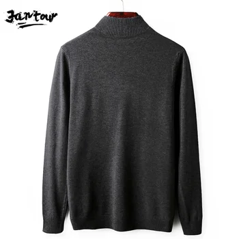 

4 Colors Men's Casual Knit Sweater 2019 Autumn Winter New Slim Fit Pullover Wool Cashmere Sweater Men gray Brand Clothes