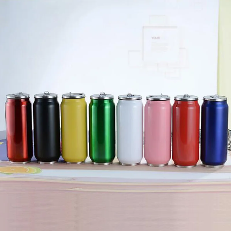 Insulated Water Bottle 300/500ml Stainless Steel Beverage Can Thermos