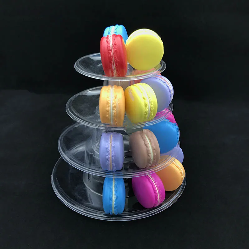 

Transparent 4 Tier Round Tower Cake Display Stand Macaron Display Stackable Layers Rack Wedding Birthday Party Family Plate