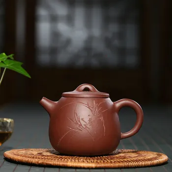

Yixing modern retro personality purple sand pot high stone scoop pot agent raw ore purple mud pure hand-made tea set LB80617