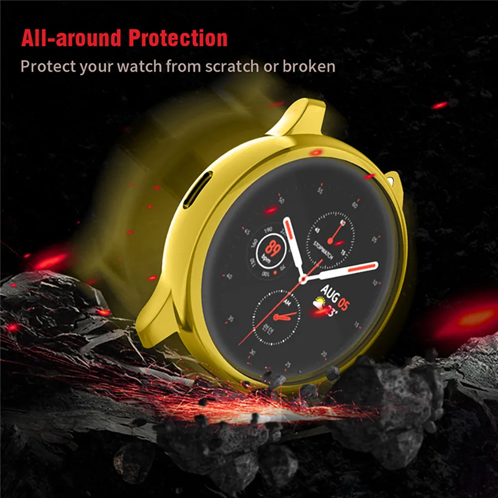 40 мм 44 мм полное покрытие защитный чехол для samsung Galaxy Watch Active 2 SM-R830, SM-R820 Крышка для часов против царапин защита экрана
