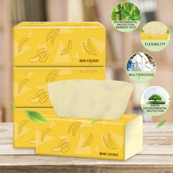

4PC 3-Layers Napkins Bamboo Pulp Commercial Household Toilet Paper Soft Skin Friendly Toilet Paper