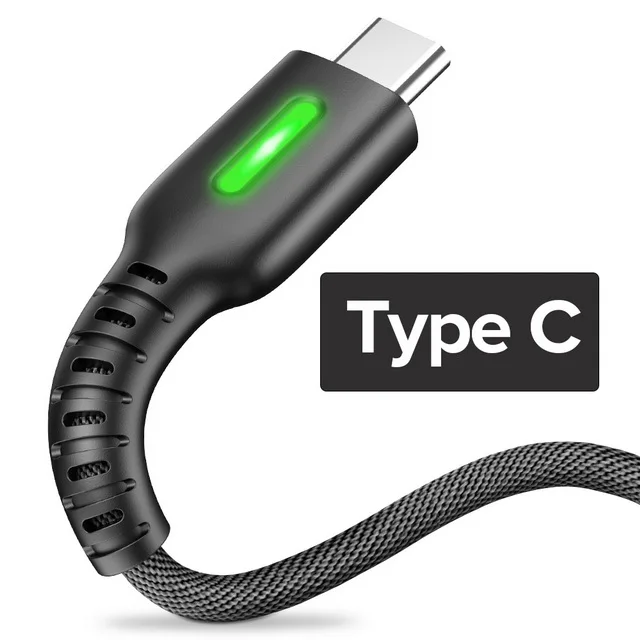INIU 3 м светодиодный микро Тип usb C телефонный кабель Зарядное устройство микро usb для быстрой зарядки для samsung Xiaomi huawei Andriod Тип-C USB-C кабеля для передачи данных - Цвет: For Type C