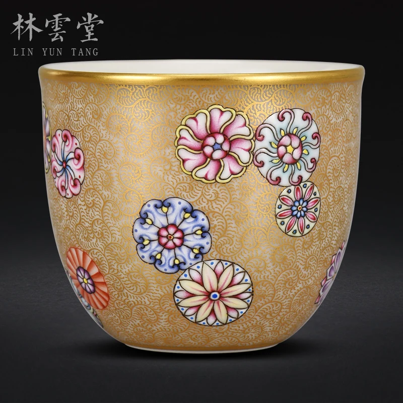 

Colour hand-painted ball enamel Lin Yuntang master cup single cup jingdezhen ceramics by hand kung fu tea cups
