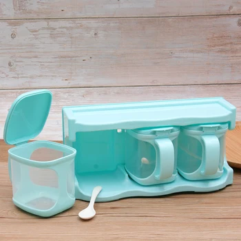 

3 In 1 Spice Box Kitchen Seasoning Box Simple Durable Colorful Subpackage Condiment Storage Box Kitchen Organizer