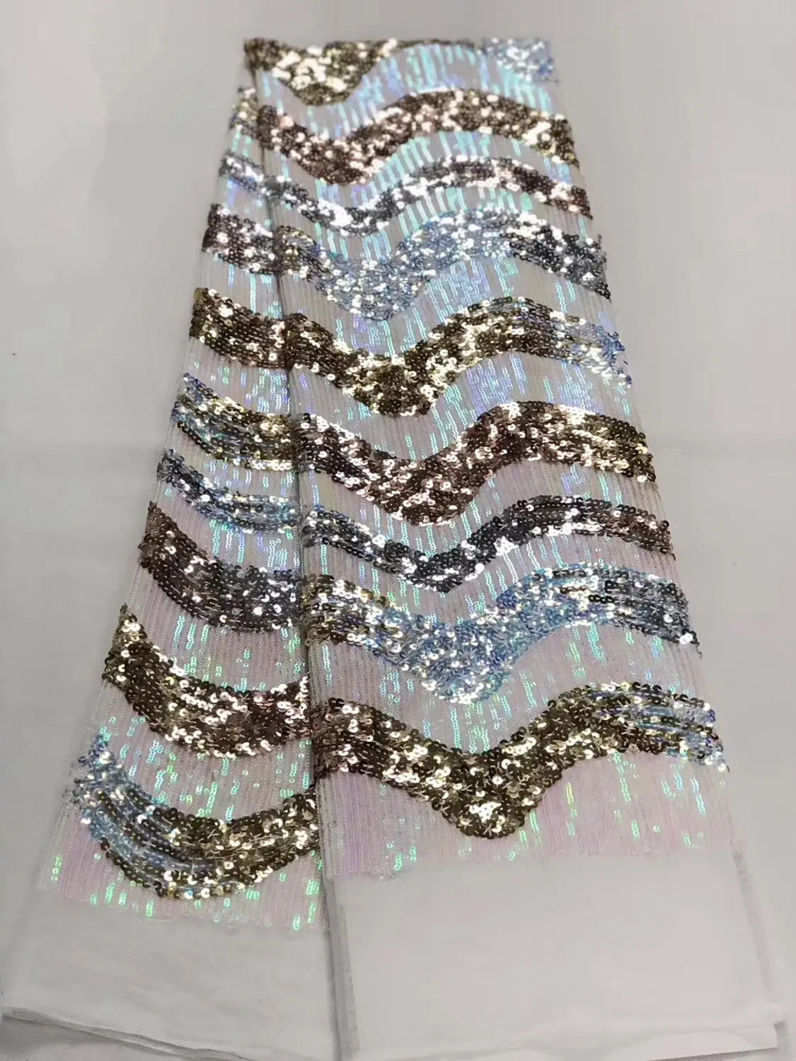 

Sequin Lace Fabrics Beautiful African Lace Fabric High Quality Wholesale French Tulle Lace Fabric with Sequins