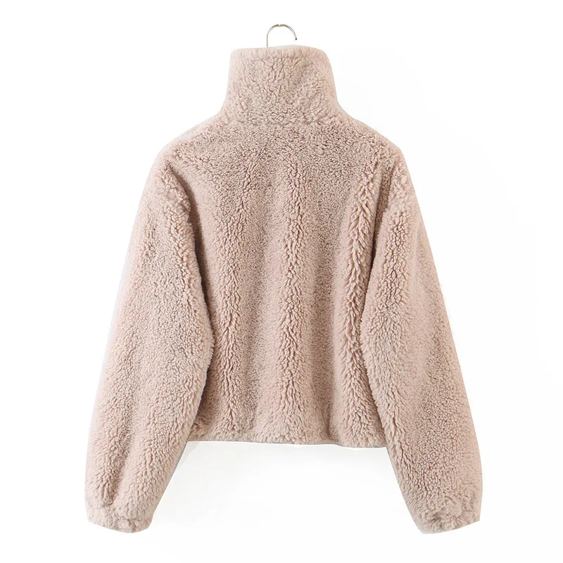 Wixra Lamb Wool Coats Womens New Soft Loose Casual